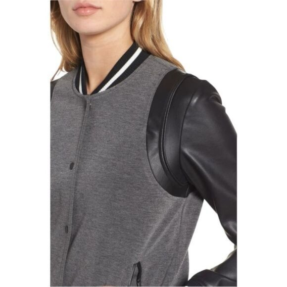 Trouvé Varsity Jacket in Grey Combo Size Medium EUC - Picture 5 of 15